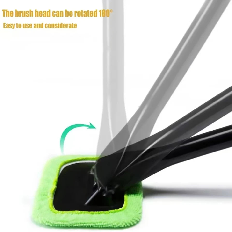Car Window Cleaner Brush Kit – Interior Windshield Cleaning Tool with Long Handle (4 Colors)