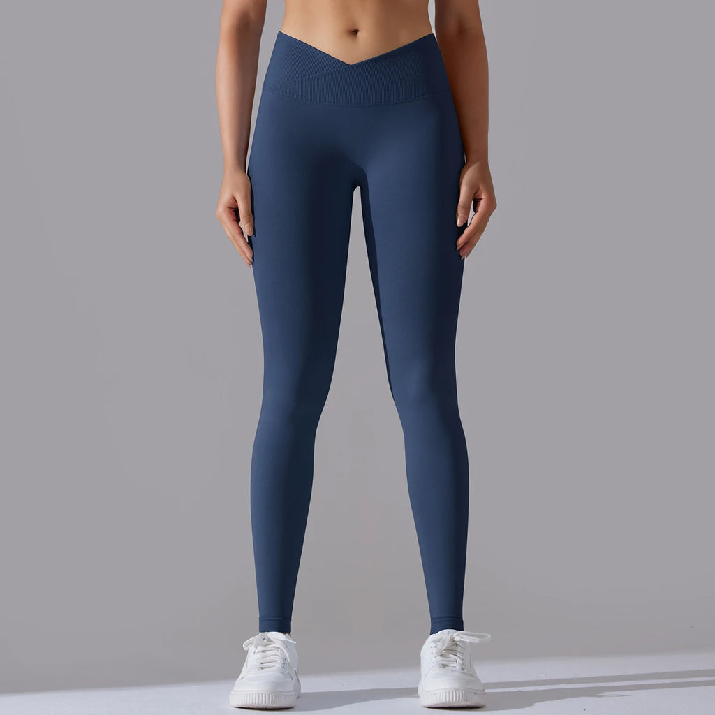 CrossWaist Seamless High-Waist Yoga Leggings