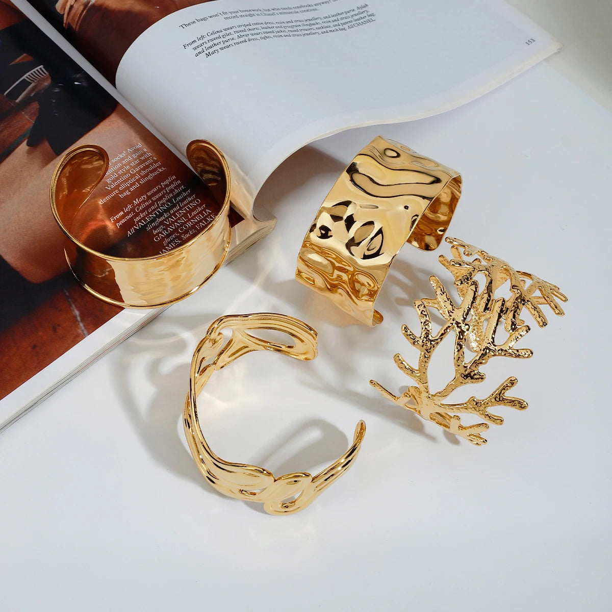 Wide Face Hollow Cuff Bracelet