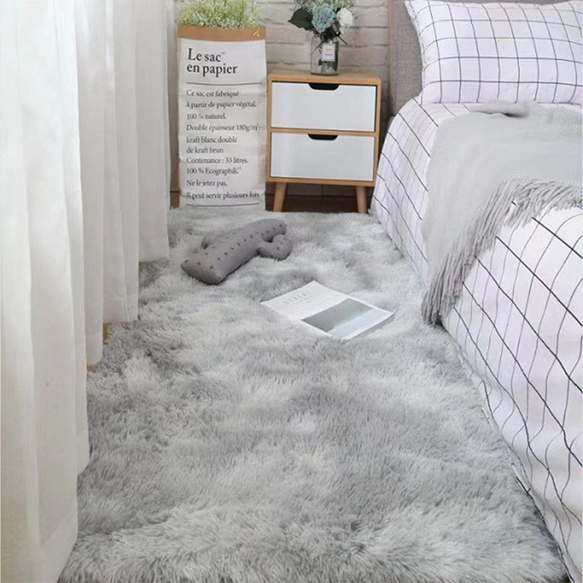 Fluffy Shag Area Rug – Soft Plush Carpet for Living Room