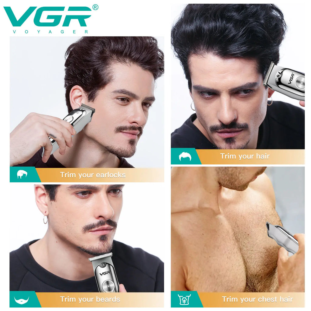 Heavy-Duty Stainless Steel Hair & Beard Trimmer – Professional Cordless Clipper