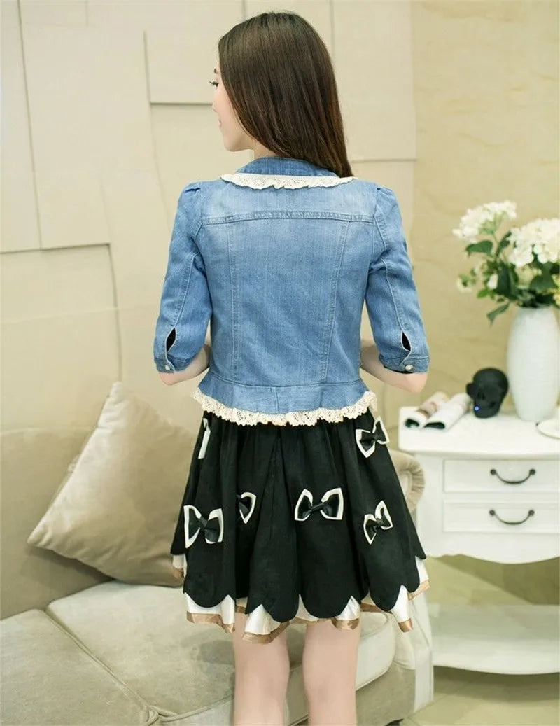 Women's Half Sleeve Denim Jacket