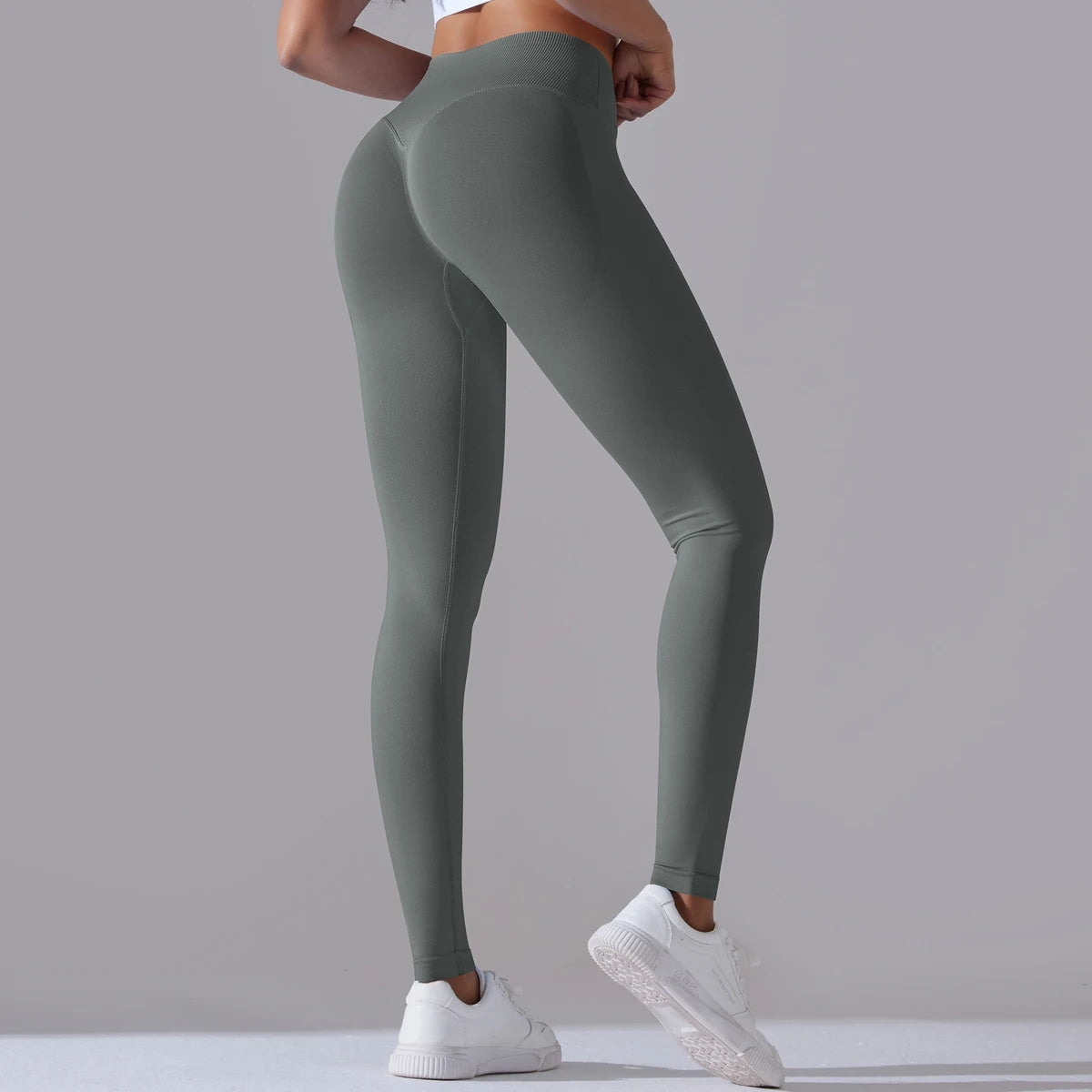 CrossWaist Seamless High-Waist Yoga Leggings