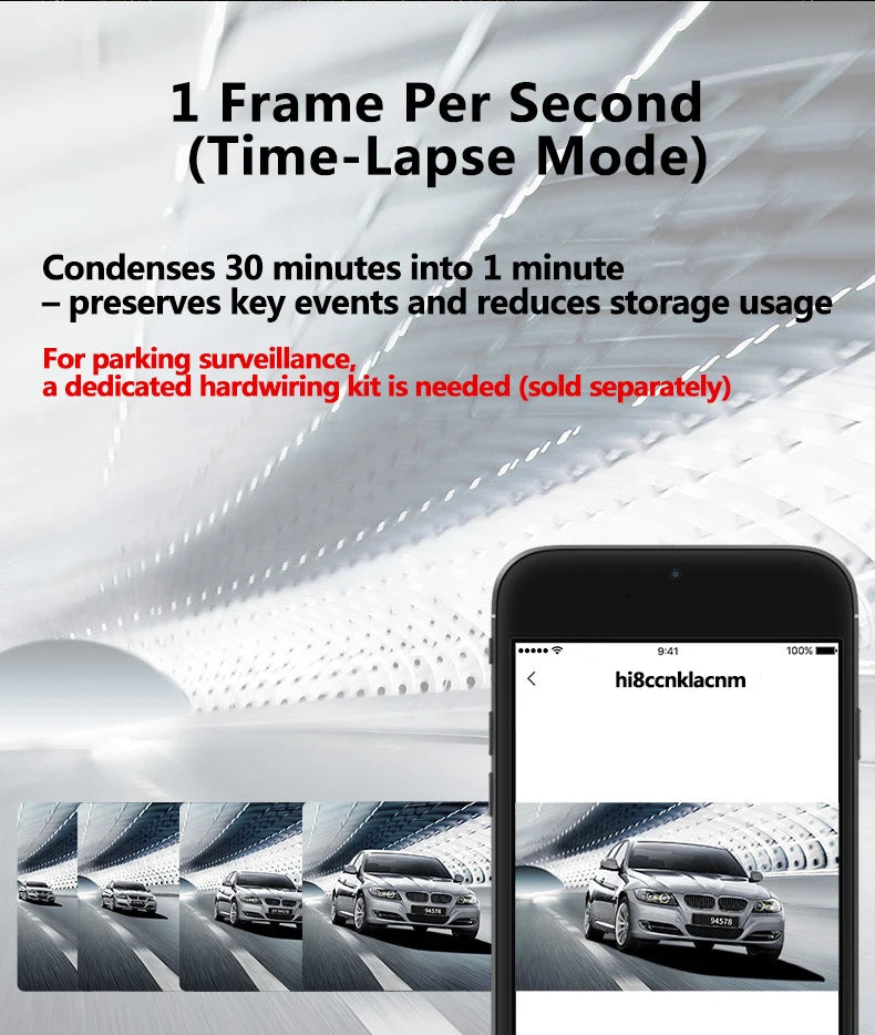 4K/2K WiFi Dash Cam with 24H Parking Monitor – Mini Front Car Camera, 170° Wide Angle
