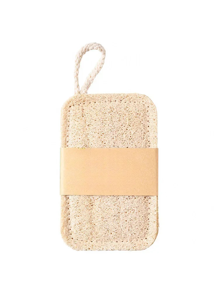 Natural Loofah Exfoliating Sponges, 6-Pack — Bamboo Fiber Body Scrubbers