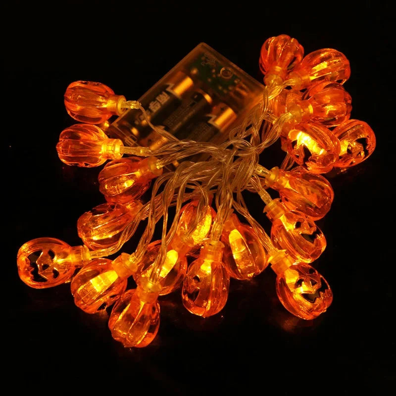 Halloween LED String Lights – Skull, Pumpkin & Bat Fairy Light Garland for Indoor/Outdoor Decor (22 Styles)