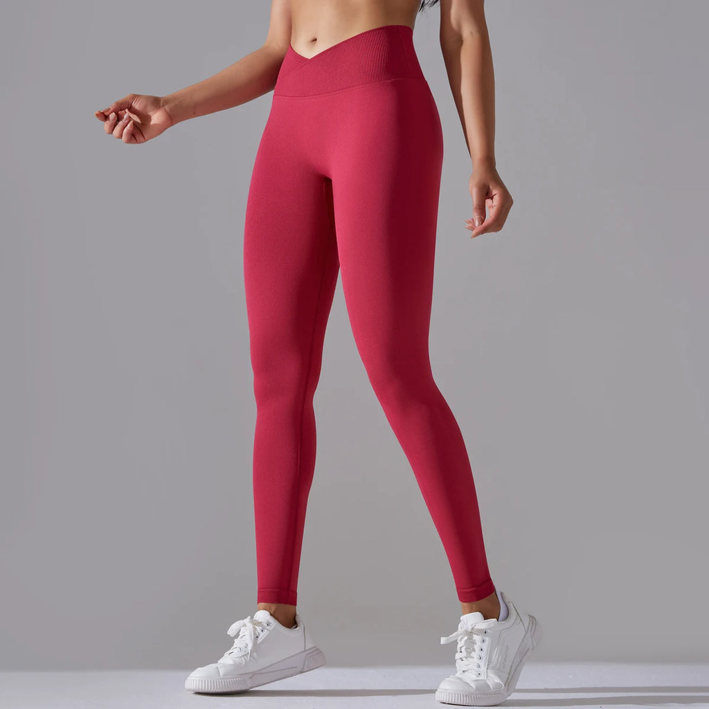CrossWaist Seamless High-Waist Yoga Leggings
