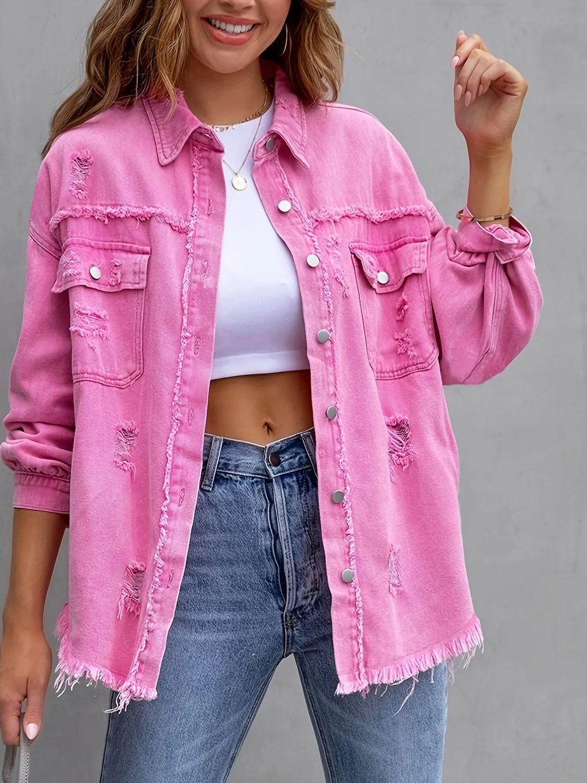 Women's Mid-Length Denim Jacket
