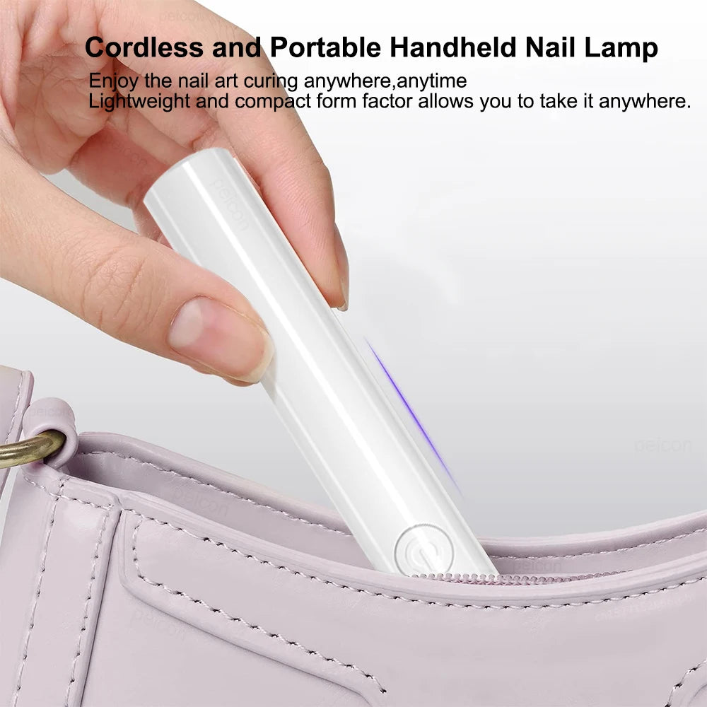 Portable UV LED Nail Lamp – Mini Gel Polish Dryer with Stand