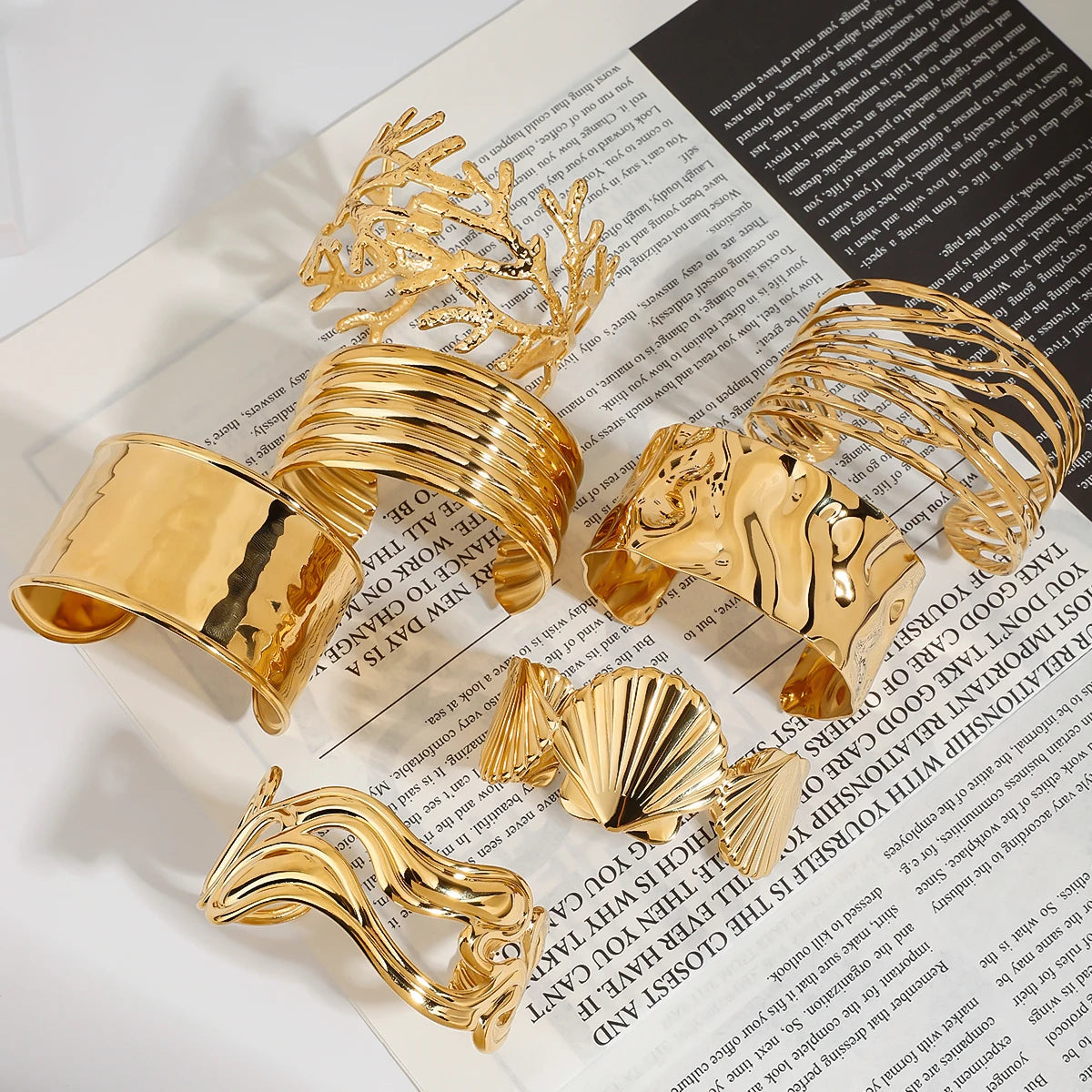 Wide Face Hollow Cuff Bracelet
