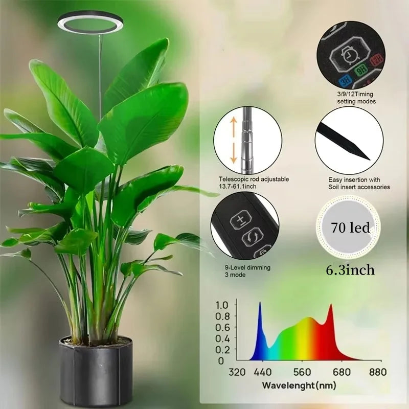 165cm Full-Spectrum LED Grow Light for Indoor Plants