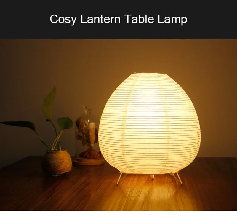 Japanese Rice Paper Table Lamp – Lantern Style