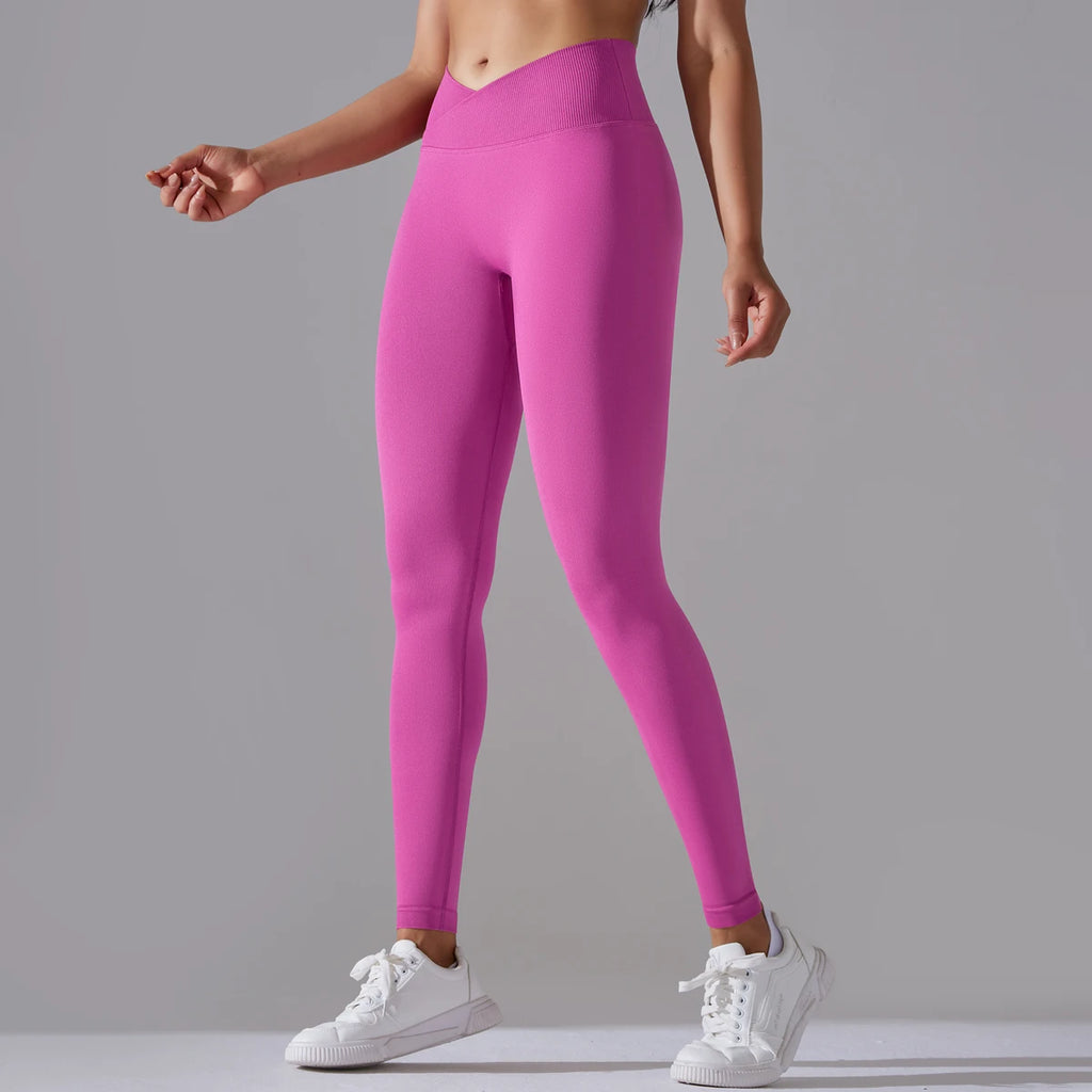 CrossWaist Seamless High-Waist Yoga Leggings