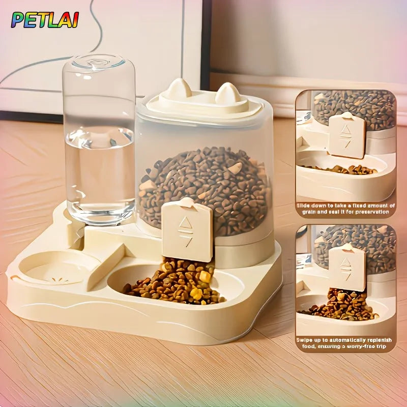 2-in-1 Pet Feeder & Water Dispenser – Dry/Wet Food Station