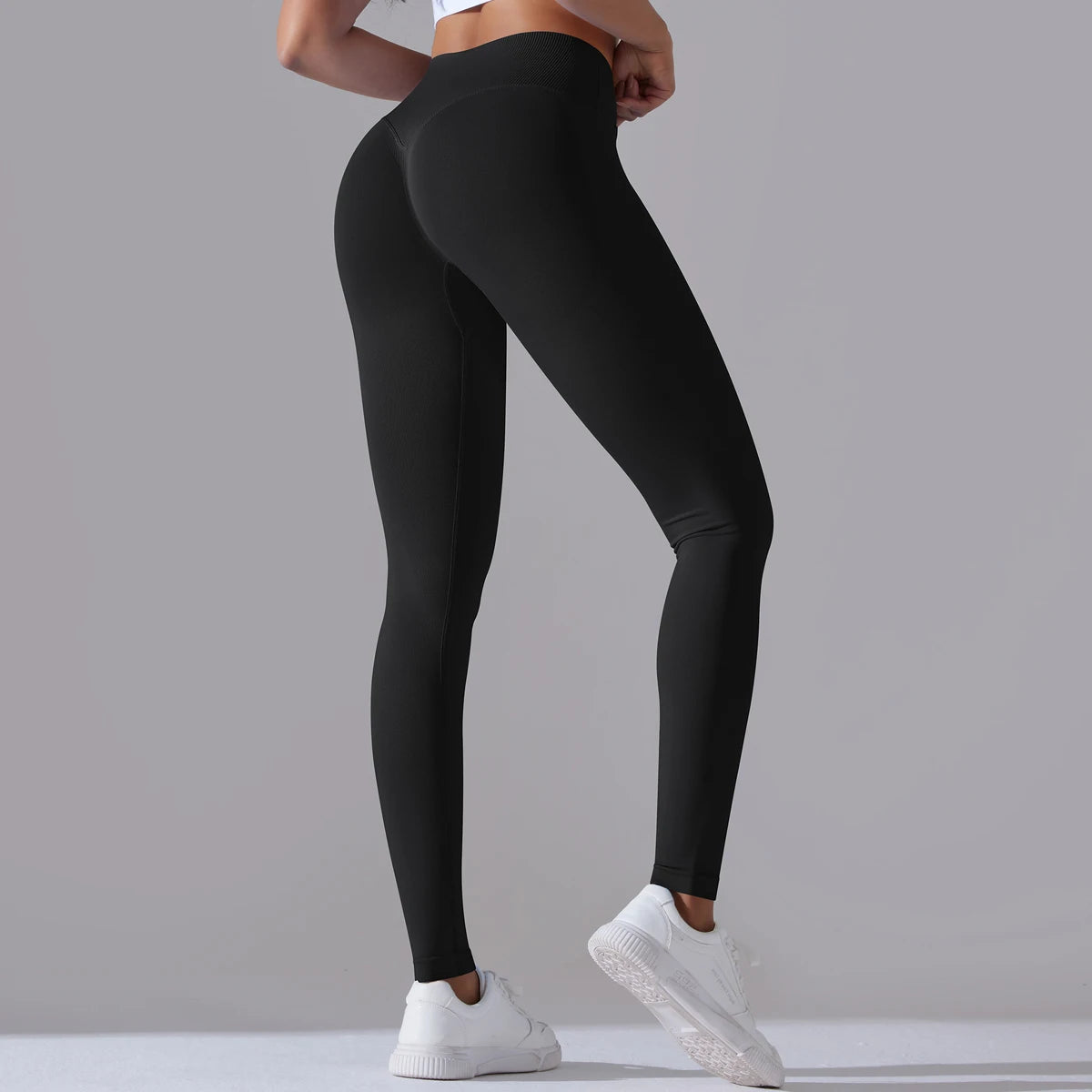 CrossWaist Seamless High-Waist Yoga Leggings
