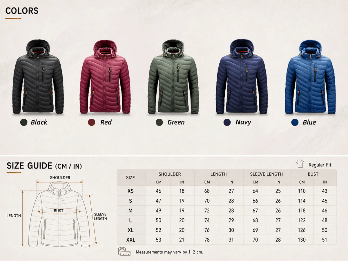 Men's Lightweight Hooded Puffer Jacket