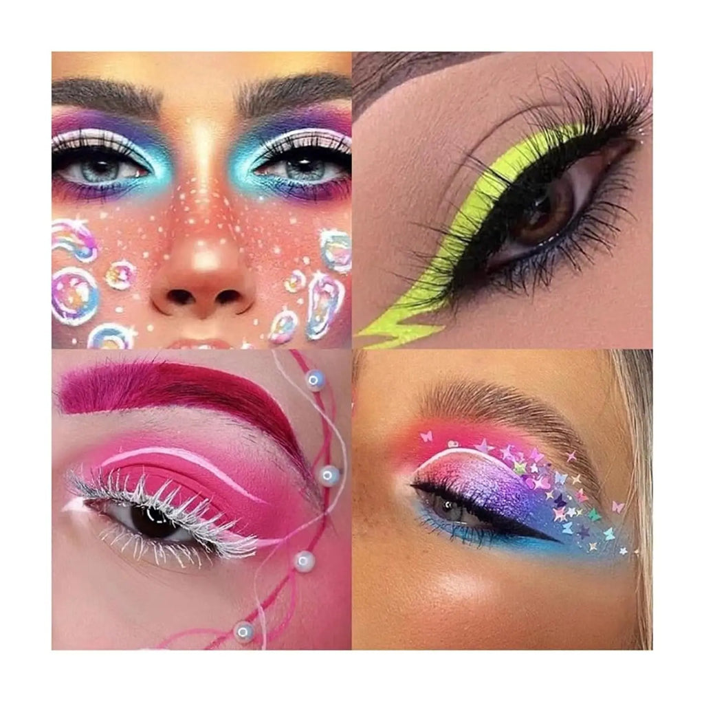 Halloween Face & Body Paint Set – 42 Colors UV Neon Glitter