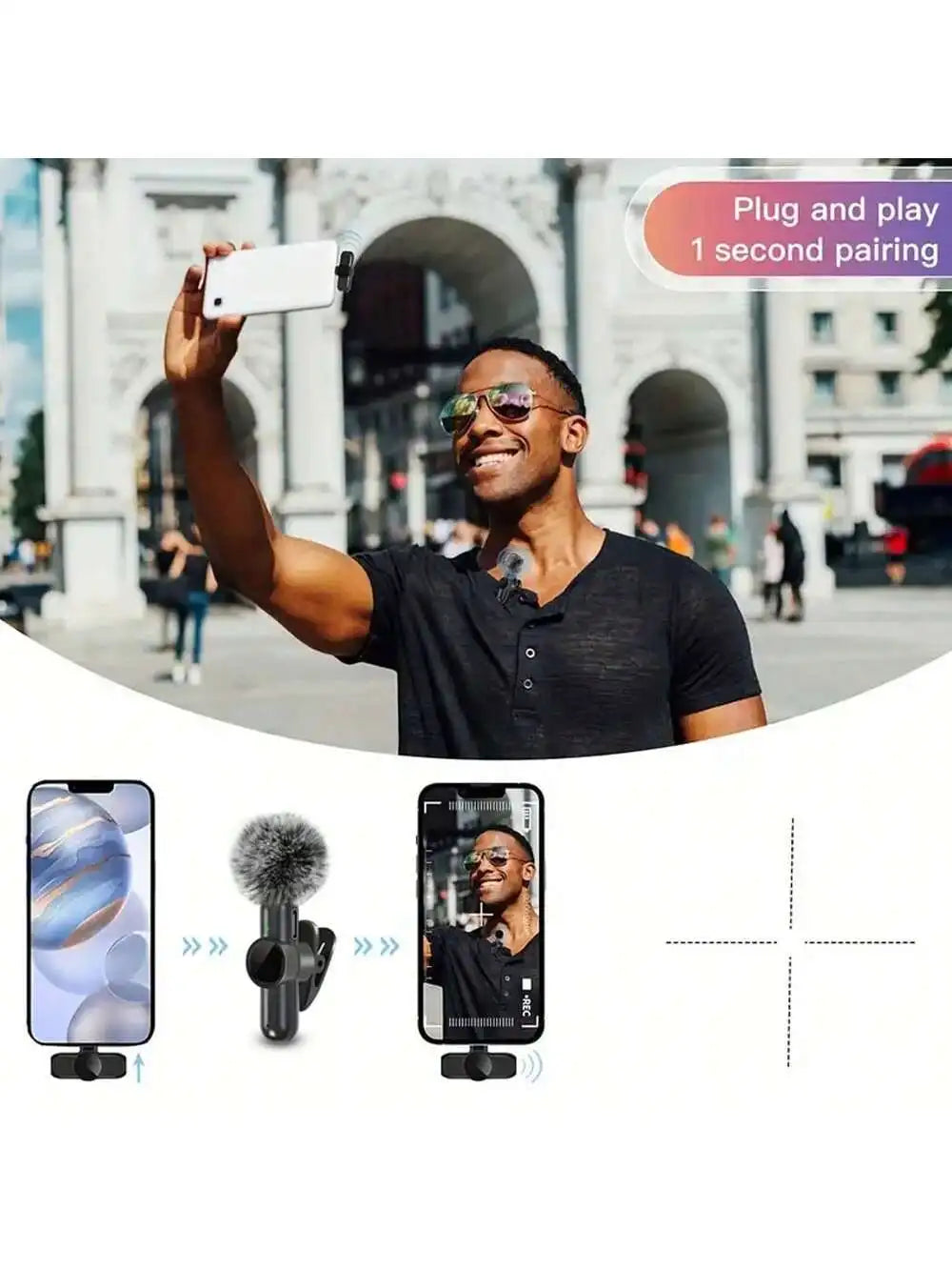 ClearCast Wireless Lavalier Microphone Kit – For Creators & Live Streaming