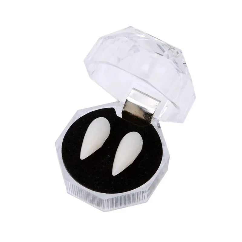 Realistic Vampire Teeth Fangs – Halloween Costume Teeth with Adhesive