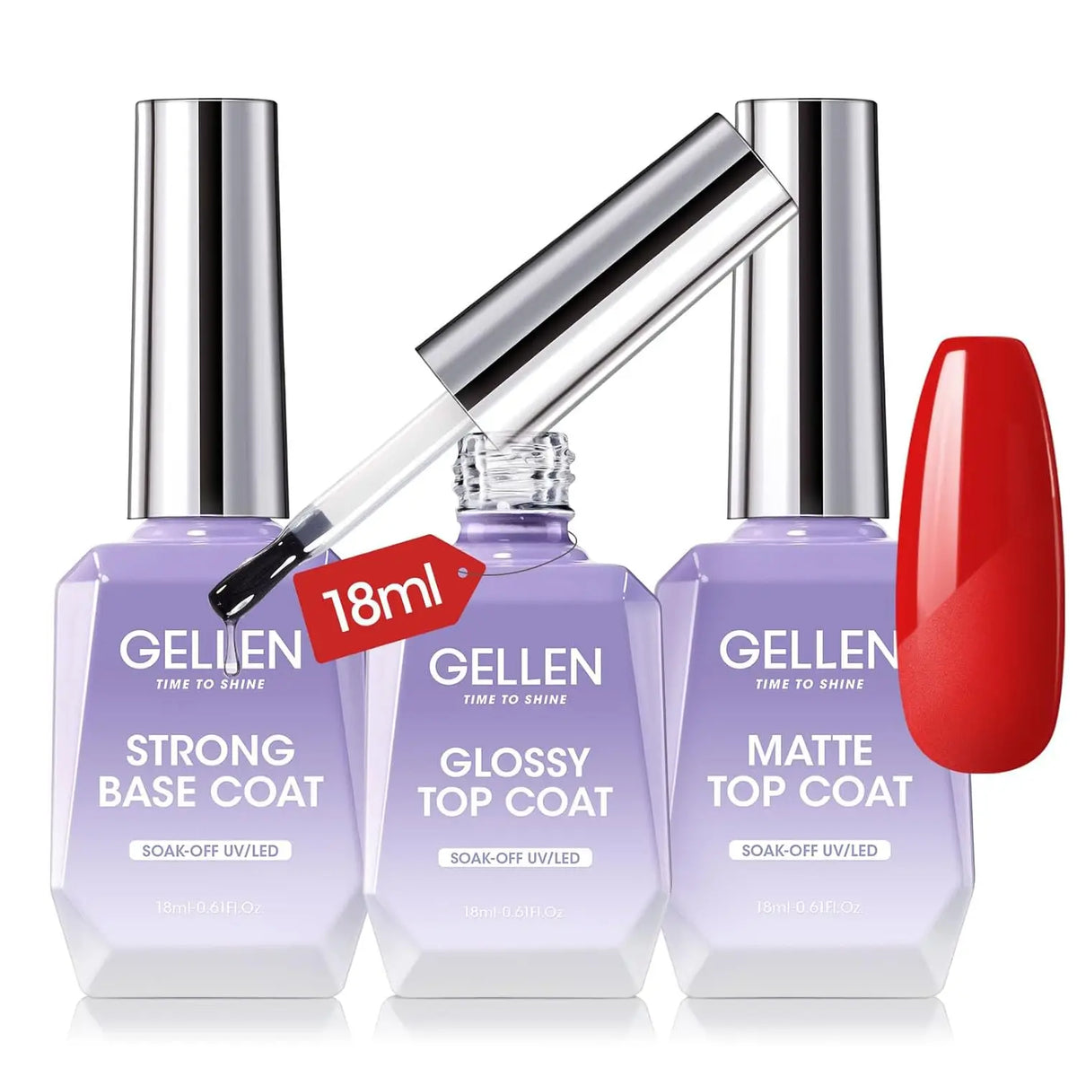 GELLEN 4-Piece Nail Care Kit – Base & Top Coat with Cuticle Care