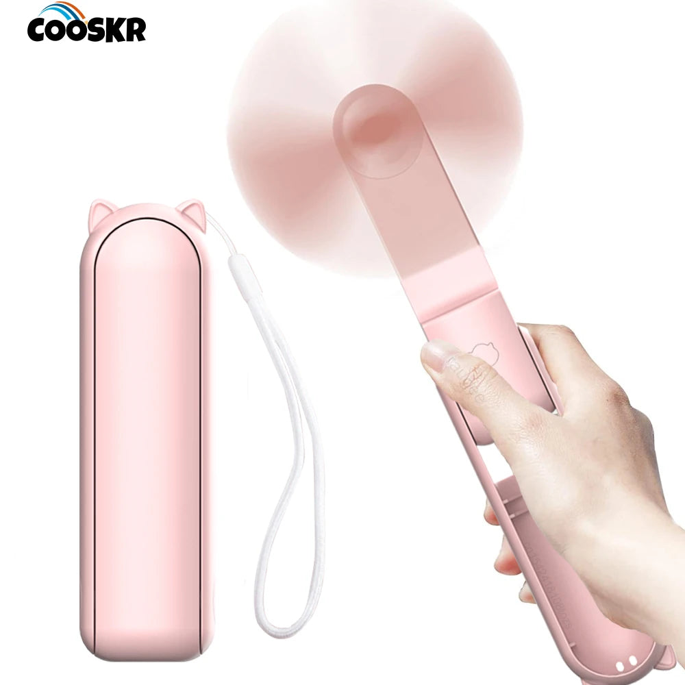 BreezeGo Portable Handheld Fan – 2000mAh Rechargeable 3-Speed