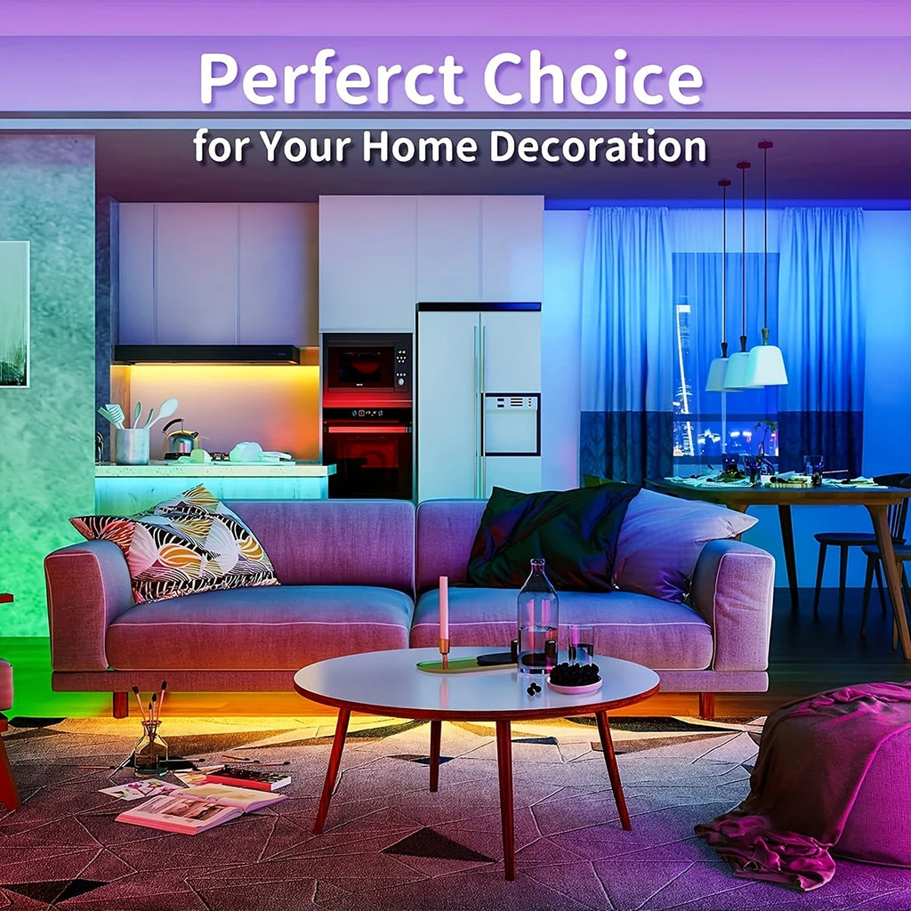 ChromaGlow RGB LED Strip Lights with Remote – 44-Key Color Changing Tape Light