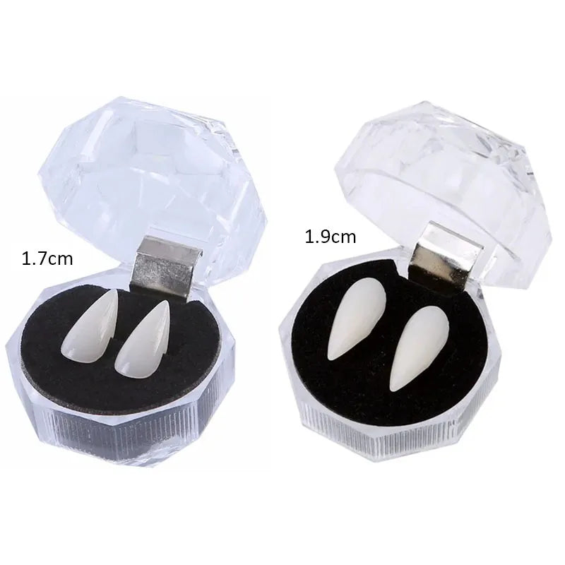 Realistic Vampire Teeth Fangs – Halloween Costume Teeth with Adhesive