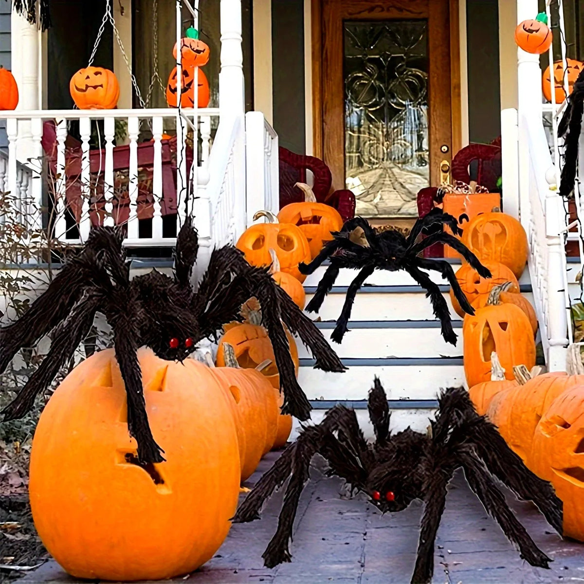 Giant Halloween Spider Decor – Indoor/Outdoor Haunted House Prop