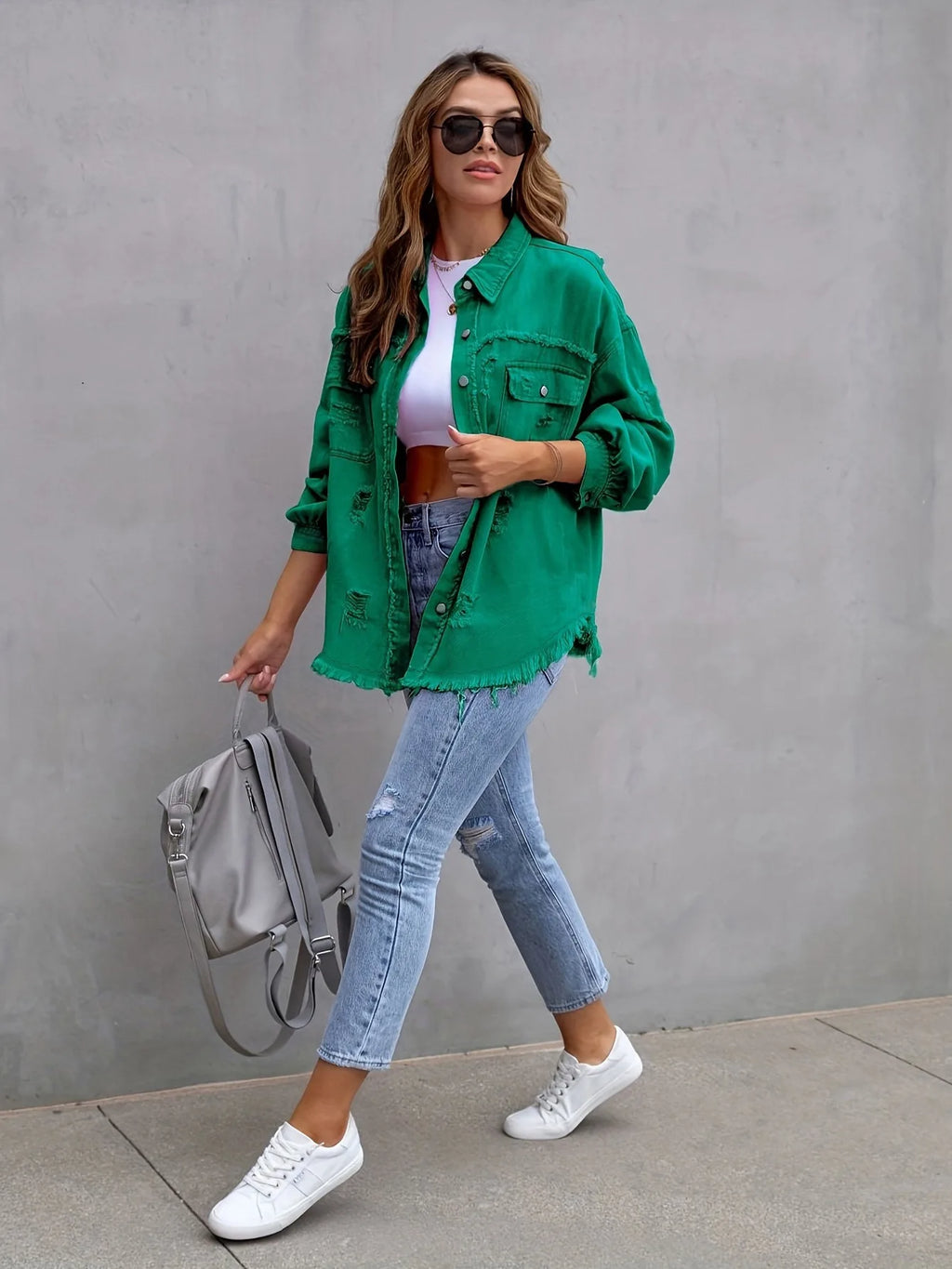 Women's Mid-Length Denim Jacket