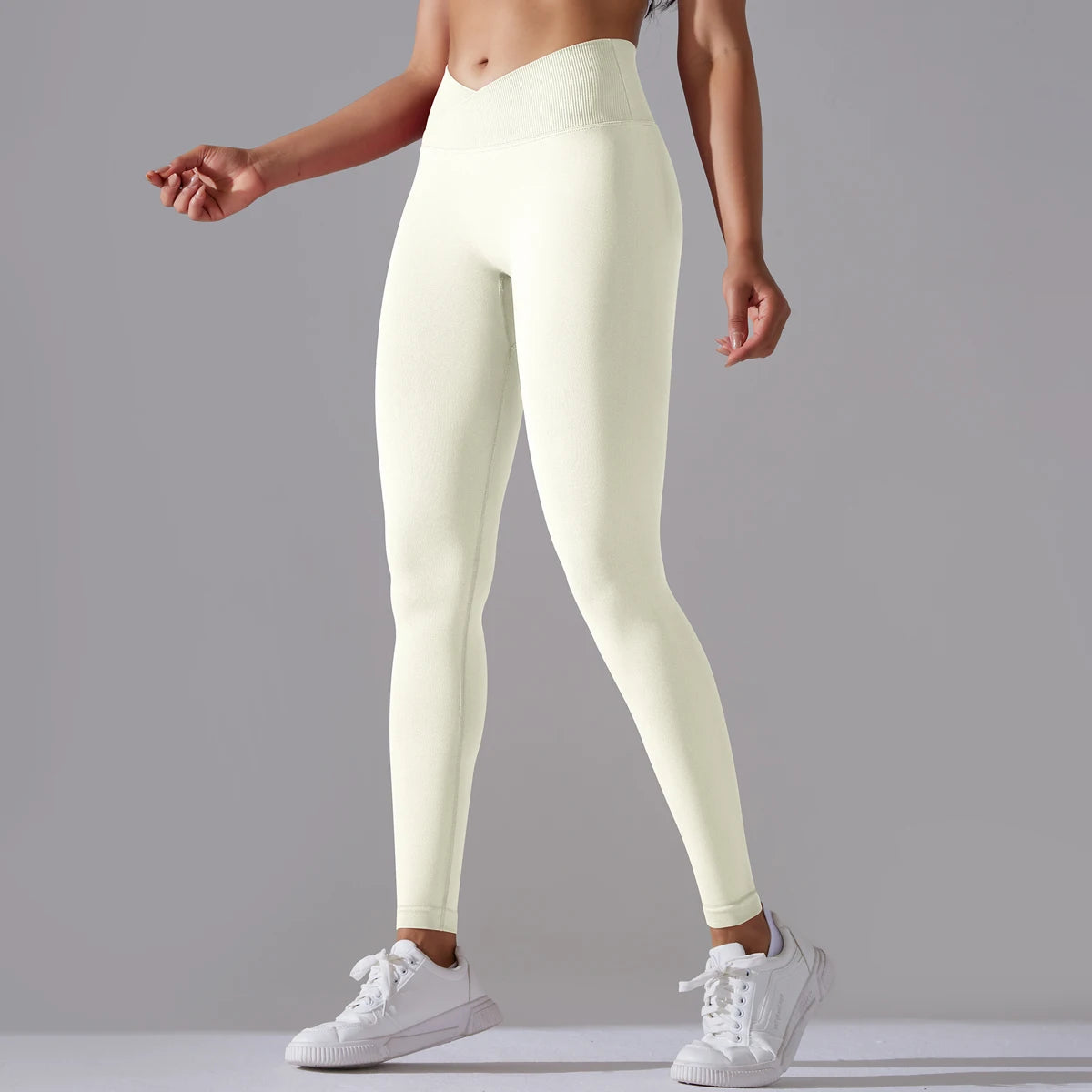 CrossWaist Seamless High-Waist Yoga Leggings