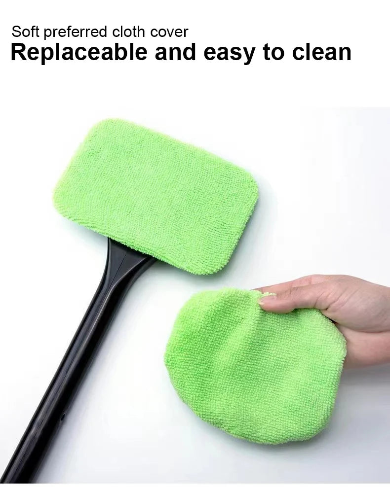 Car Window Cleaner Brush Kit – Interior Windshield Cleaning Tool with Long Handle (4 Colors)