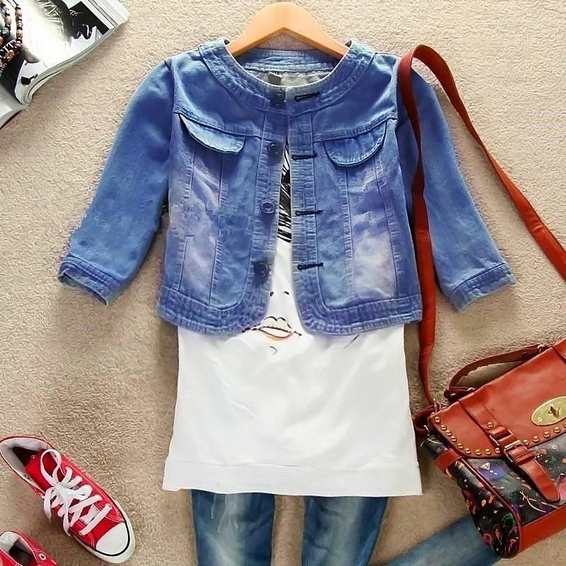 Women's Half Sleeve Denim Jacket