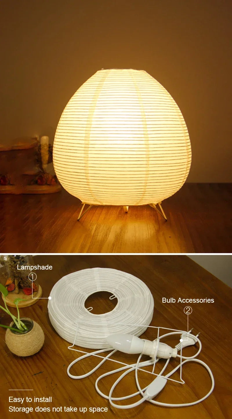 Japanese Rice Paper Table Lamp – Lantern Style