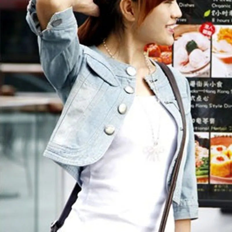 Women's Half Sleeve Denim Jacket
