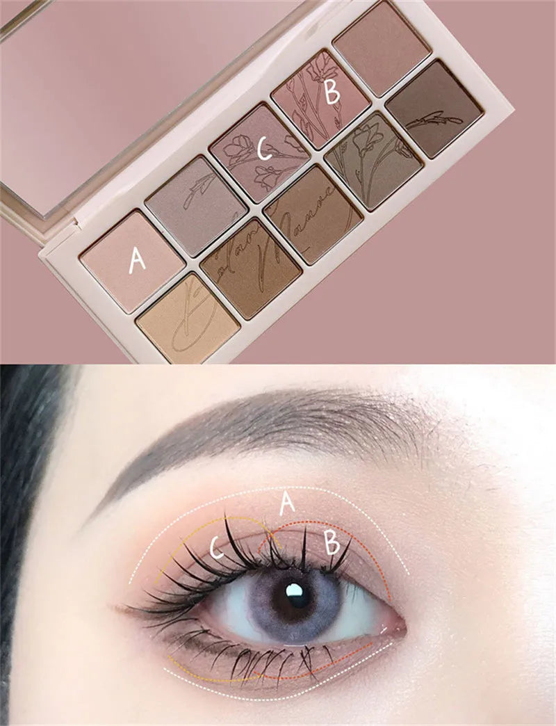 Ten-Color Matte Eyeshadow Palette