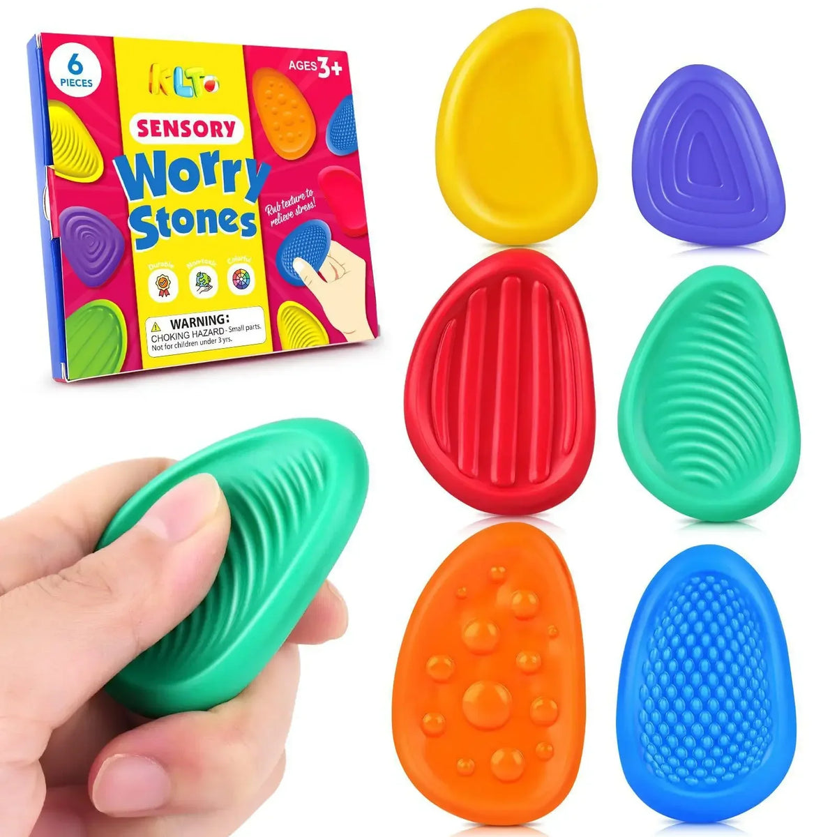 Sensory Fidget Stones 6-Pack – Calming Texture Toys for Kids