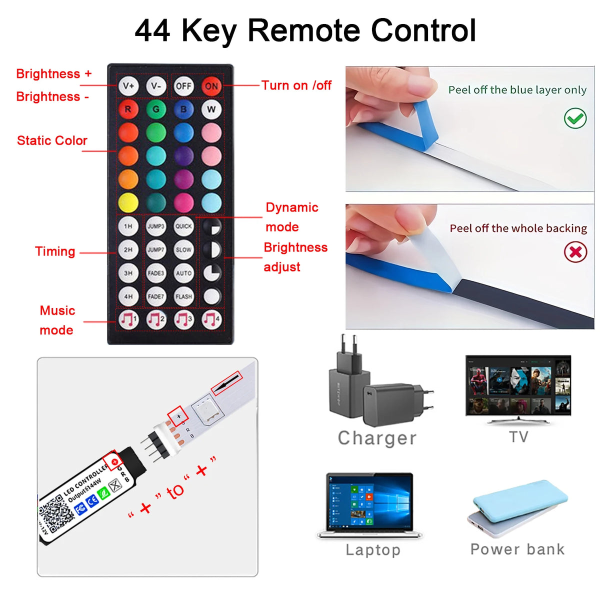 LumaStrip RGB Music-Sync LED Strip Lights – App & Remote Control