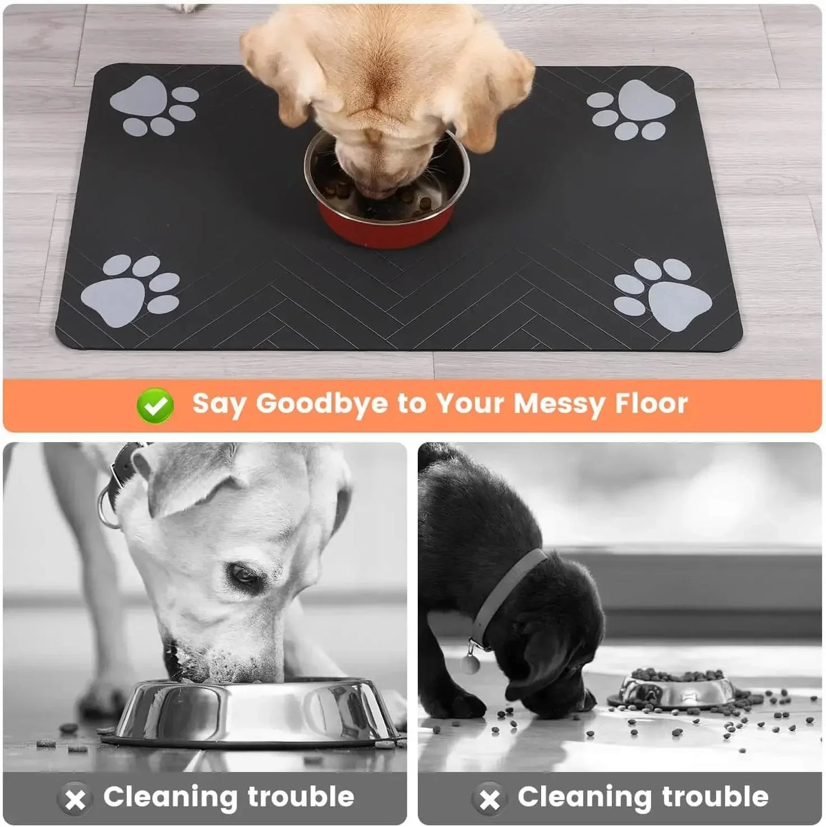 Quick-Dry Pet Feeding Mat – Absorbent Rubber-Backed Placemat