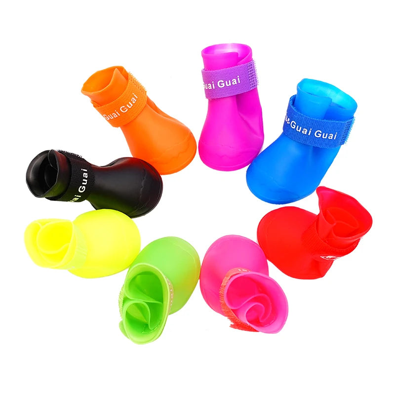 Waterproof Silicone Dog Rain Boots – Non-Slip Paw Protectors