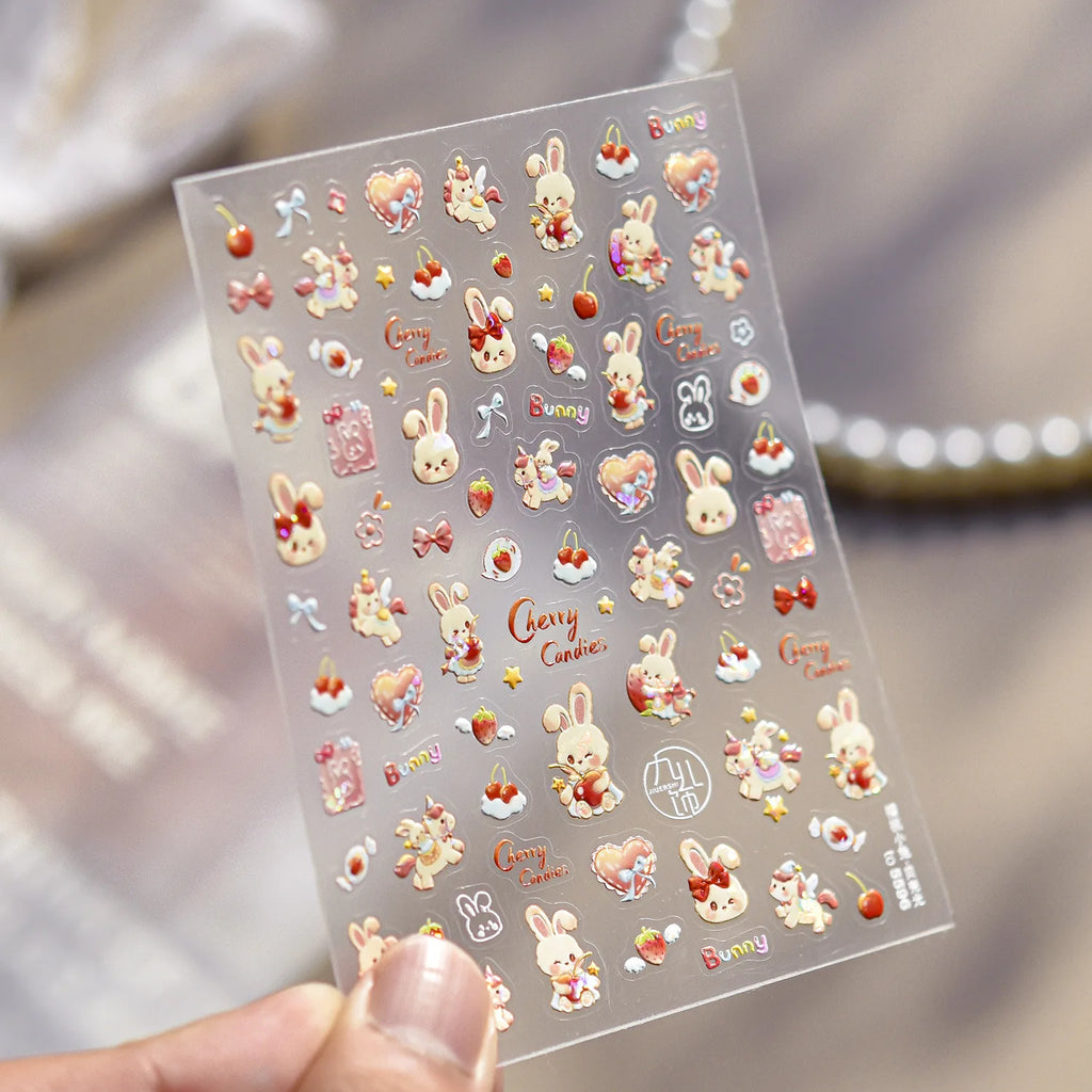 Cat Paw Nail Art Stickers – 3D Embossed Self-Adhesive Decals