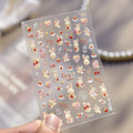 Cat Paw Nail Art Stickers – 3D Embossed Self-Adhesive Decals