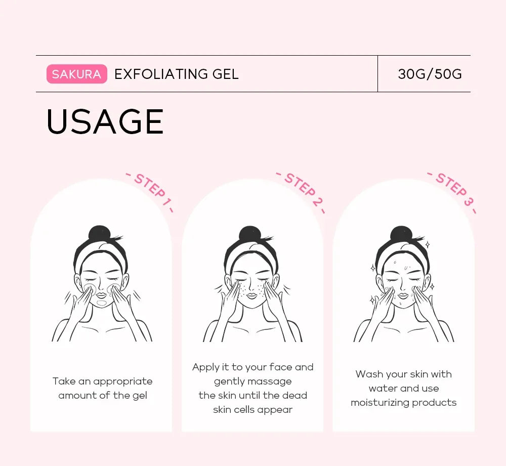 Sakura Exfoliating Peeling Gel – Gentle 3-Minute Facial Exfoliator