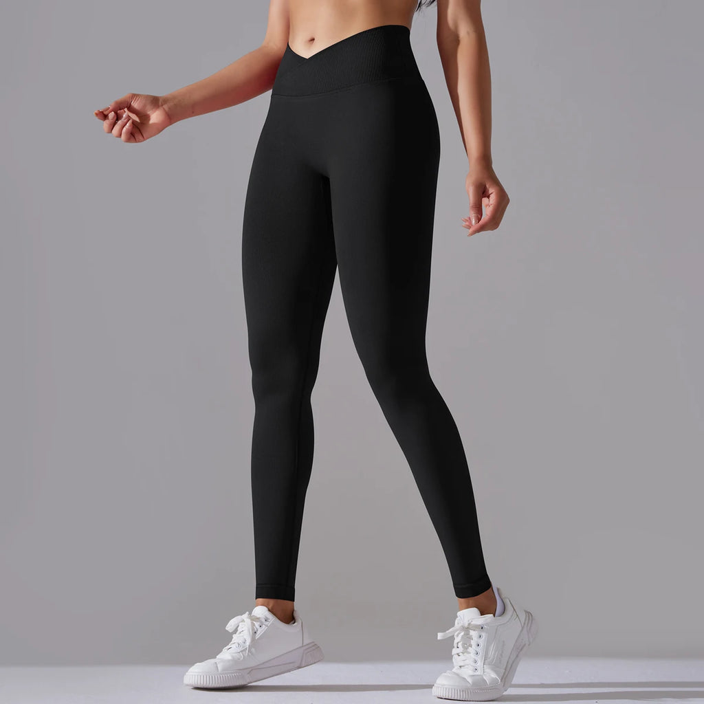 CrossWaist Seamless High-Waist Yoga Leggings