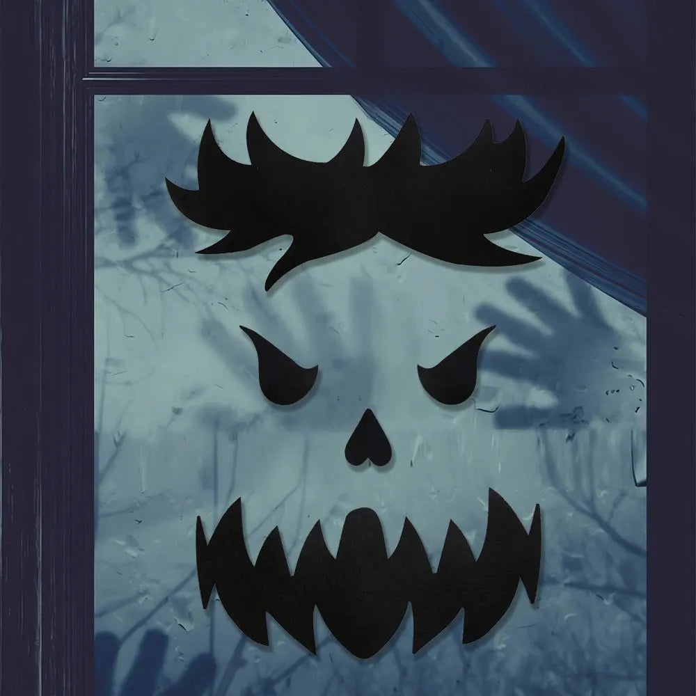 Halloween Felt Window Stickers – Spooky Devil, Witch & Ghost Glass Decals (7 Cute Styles)