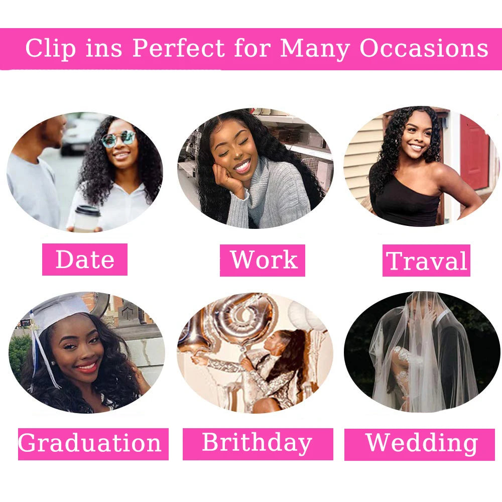 Deep Wave Drawstring Ponytail Extension – Curly Human Hair Blend