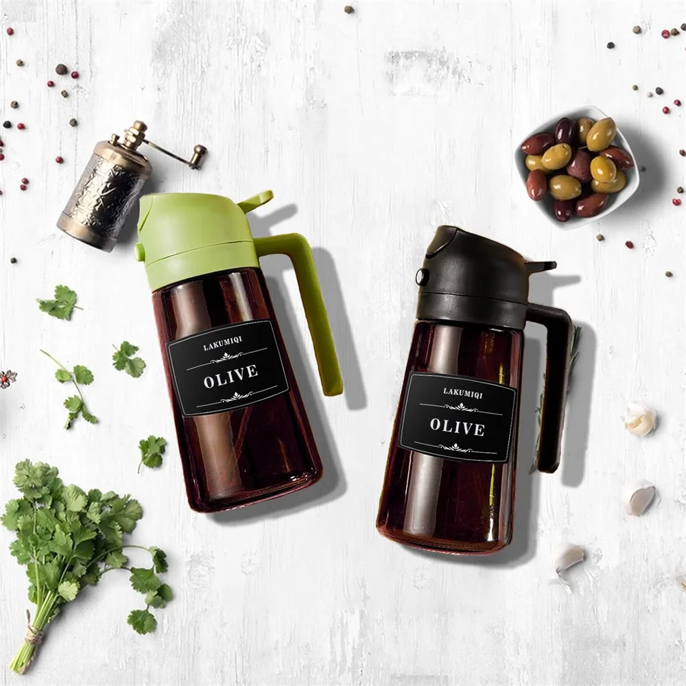 2-in-1 Glass Oil Dispenser & Sprayer – Olive Oil Mister Bottle
