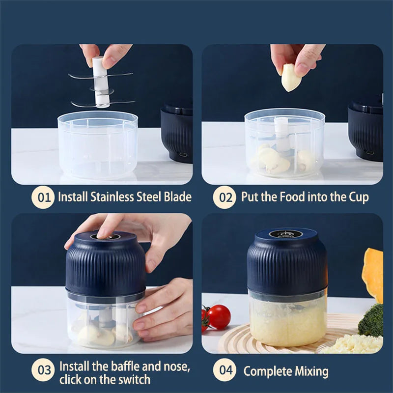 ChopPro 250ML USB Rechargeable Mini Electric Vegetable Chopper