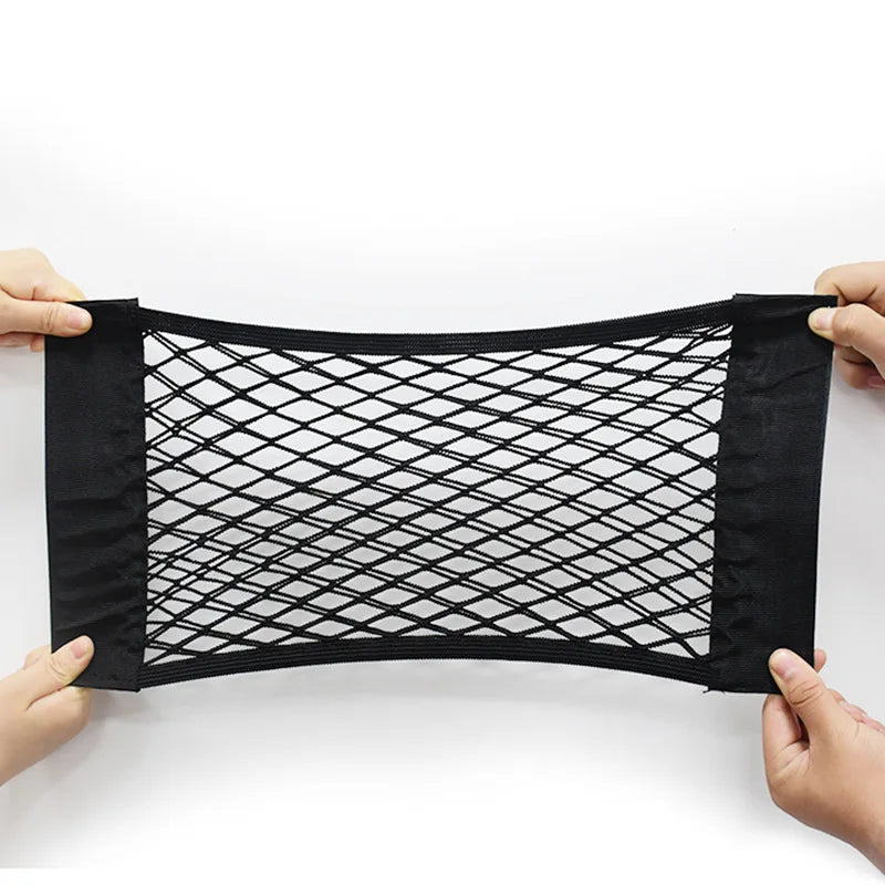 Universal Car Trunk & Seat Back Organizer – Elastic Mesh Net Storage Bag (5 Sizes)