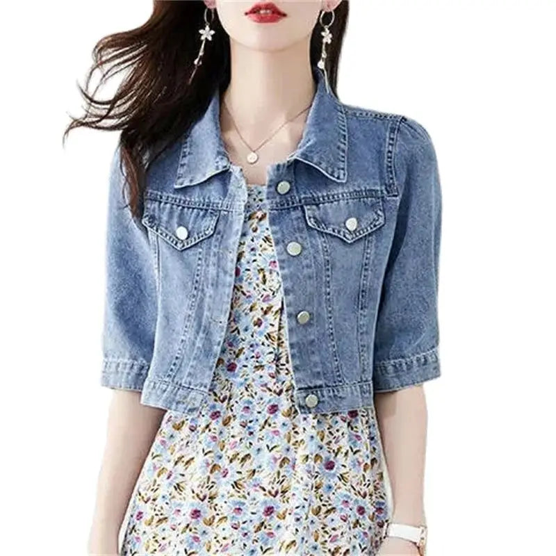 Women's Half Sleeve Denim Jacket