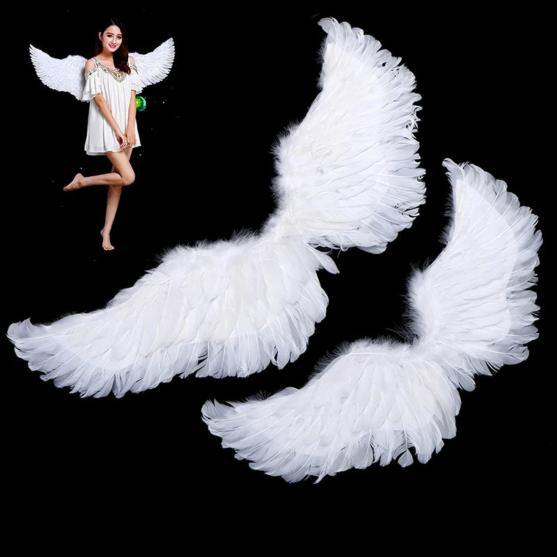 Angel Wings, Halo & Wand Costume Set – White Feather Cosplay Accessories